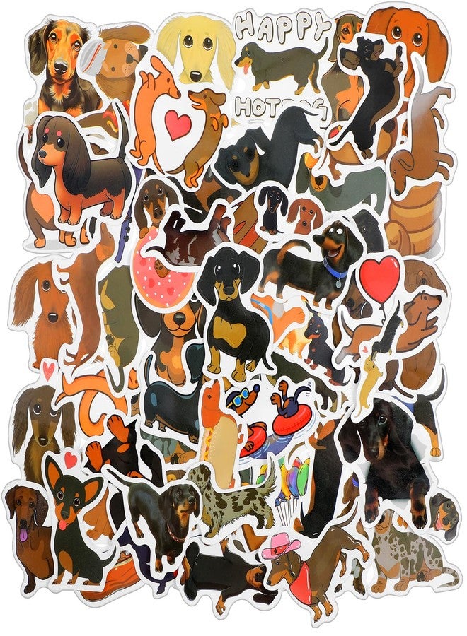 Yolev 120 Pcs Dachshund Stickers Kawaii Dog Stickers Waterproof Vinyl Decals Sausage Pet Puppy Sticker for Water Bottles Gift DIY Bike Luggage Phone Case Laptop Scrapbook Skateboard Phone - Image 1
